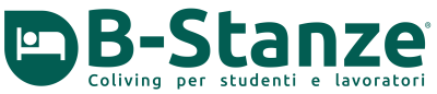 Logo verde con scritta "b-Stanze coliving per studenti e lavoratori"